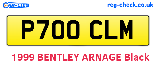 P700CLM are the vehicle registration plates.