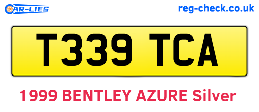 T339TCA are the vehicle registration plates.