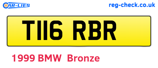 T116RBR are the vehicle registration plates.