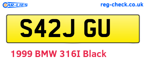 S42JGU are the vehicle registration plates.