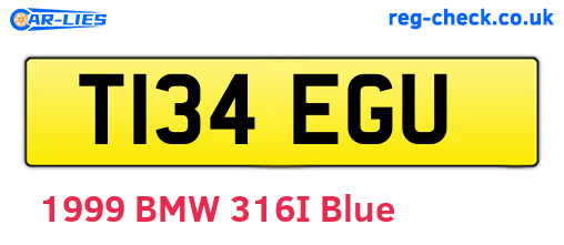 T134EGU are the vehicle registration plates.