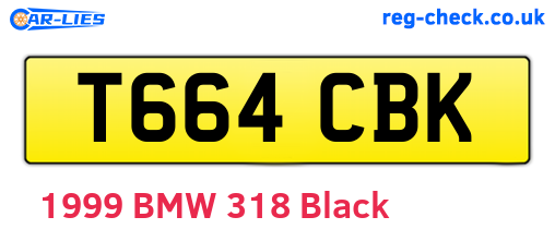 T664CBK are the vehicle registration plates.