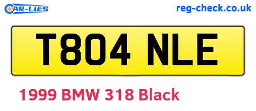 T804NLE are the vehicle registration plates.