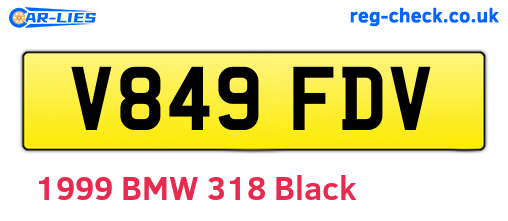 V849FDV are the vehicle registration plates.