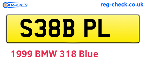 S38BPL are the vehicle registration plates.