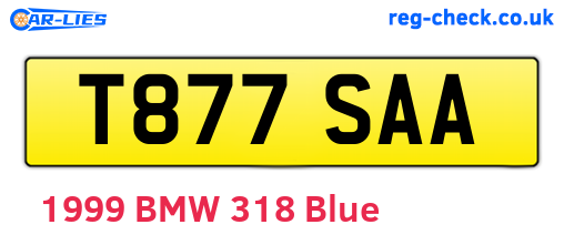 T877SAA are the vehicle registration plates.