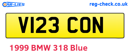 V123CON are the vehicle registration plates.