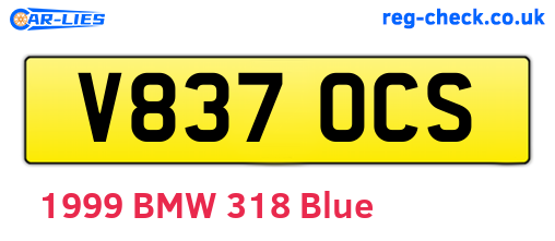 V837OCS are the vehicle registration plates.
