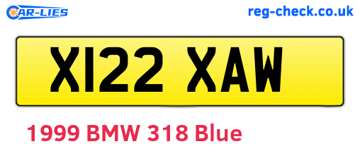 X122XAW are the vehicle registration plates.