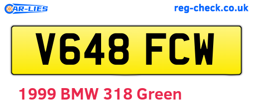 V648FCW are the vehicle registration plates.