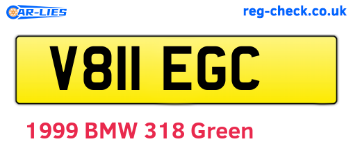 V811EGC are the vehicle registration plates.