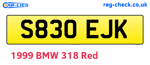S830EJK are the vehicle registration plates.