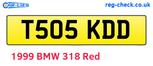 T505KDD are the vehicle registration plates.