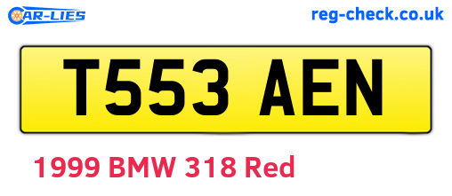 T553AEN are the vehicle registration plates.