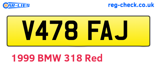 V478FAJ are the vehicle registration plates.