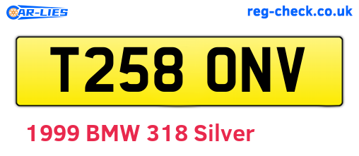 T258ONV are the vehicle registration plates.