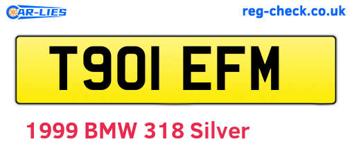 T901EFM are the vehicle registration plates.