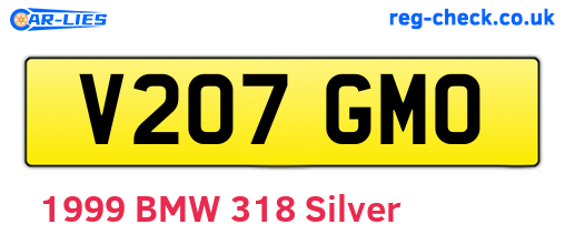 V207GMO are the vehicle registration plates.