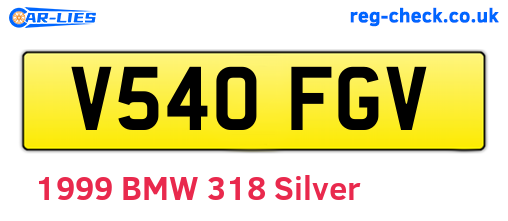 V540FGV are the vehicle registration plates.