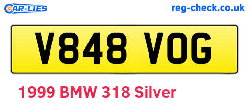 V848VOG are the vehicle registration plates.