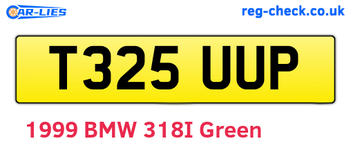 T325UUP are the vehicle registration plates.