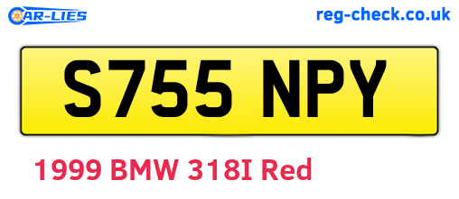 S755NPY are the vehicle registration plates.