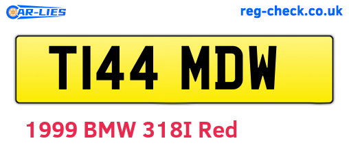 T144MDW are the vehicle registration plates.