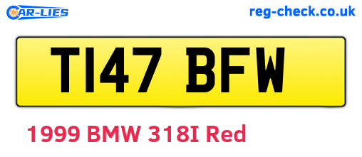 T147BFW are the vehicle registration plates.
