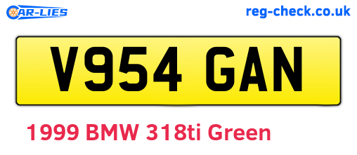 V954GAN are the vehicle registration plates.