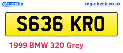 S636KRO are the vehicle registration plates.