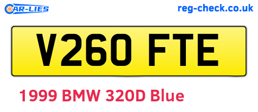 V260FTE are the vehicle registration plates.