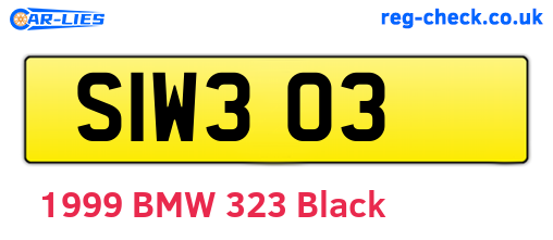 SIW303 are the vehicle registration plates.