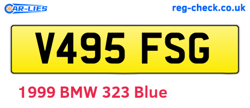 V495FSG are the vehicle registration plates.