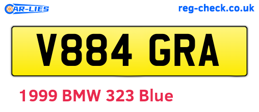 V884GRA are the vehicle registration plates.