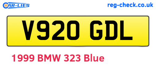 V920GDL are the vehicle registration plates.