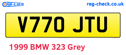 V770JTU are the vehicle registration plates.
