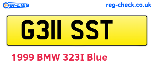 G311SST are the vehicle registration plates.
