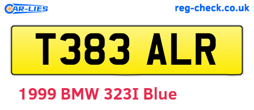 T383ALR are the vehicle registration plates.