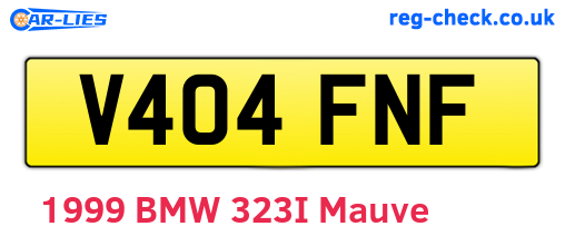 V404FNF are the vehicle registration plates.