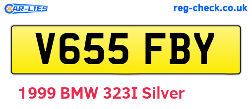 V655FBY are the vehicle registration plates.