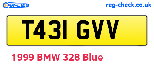 T431GVV are the vehicle registration plates.