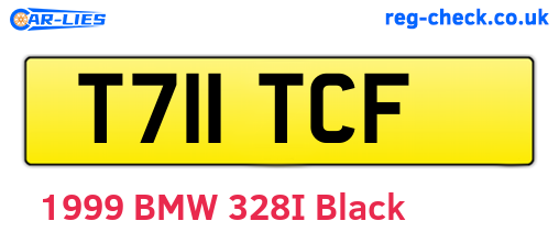 T711TCF are the vehicle registration plates.