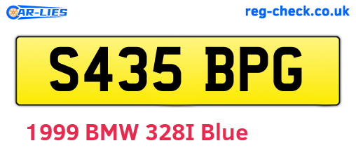 S435BPG are the vehicle registration plates.