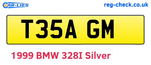 T35AGM are the vehicle registration plates.