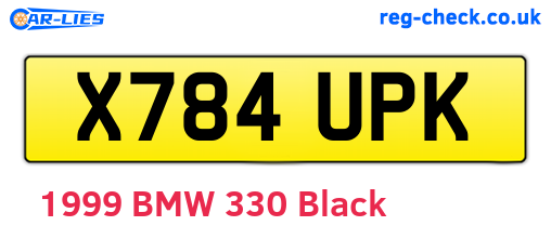 X784UPK are the vehicle registration plates.