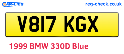 V817KGX are the vehicle registration plates.