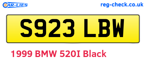 S923LBW are the vehicle registration plates.