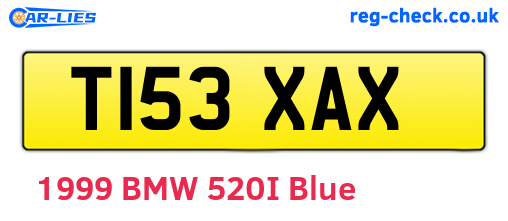 T153XAX are the vehicle registration plates.