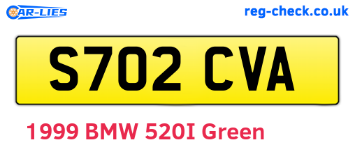 S702CVA are the vehicle registration plates.
