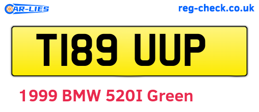 T189UUP are the vehicle registration plates.